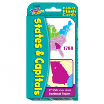 T-23014 - Pocket Flash Cards 56-Pk States And Capitals 3 X 5 Two-Sided Cards in States & Capitals