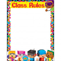 T-38373 - Class Rules Blockstars Learning Chart in Classroom Theme