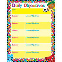 T-38374 - Daily Objectives Blockstars Learning Chart in Classroom Theme