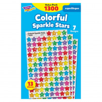T-46910 - Supershapes Variety 1300Pk Colorful Stars Sparkle in Stickers