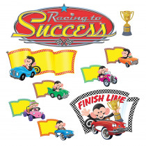 T-8343 - Monkey Mischief Racing To Success Bulletin Board Set in Classroom Theme