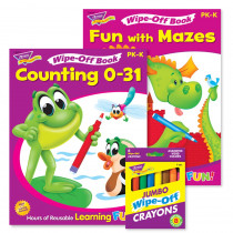 Counting 0-31 & Fun With Mazes Books and Crayons Reusable Wipe-Off Activity Set - T-90918 | Trend Enterprises Inc. | Art Activity Books