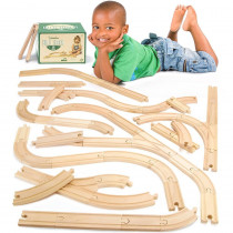 56-piece Bulk Value Wooden Train Track Pack