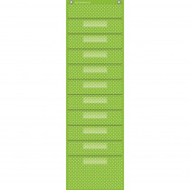 TCR20737 - Lime Polka Dots 10 Pocket File Storage Pocket Chart in Pocket Charts