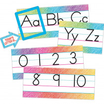 TCR3052 - Colorful Scribble Alphabet Line Bulletin Board Set in Language Arts