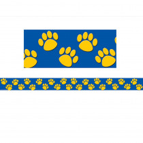 TCR4643 - Blue With Gold Paw Prints Border Trim in Border/trimmer