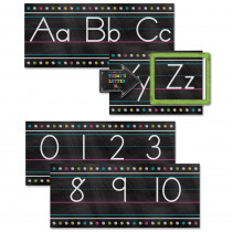 TCR5621 - Chalkboard Brights Alphabet Line Bulletin Board Set in Language Arts