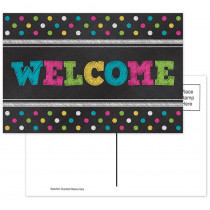 TCR5838 - Chalkboard Brights Welcome Postcards in Postcards & Pads