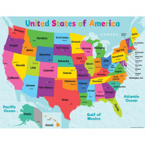Colorful United States of America Map Chart - TCR7492 | Teacher Created Resources | Social Studies