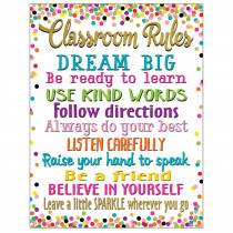 TCR7553 - Confetti Classroom Rules Chart in Classroom Theme