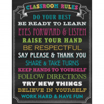 TCR7565 - Chalkboard Brights Classroom Rules Chart in Classroom Theme