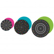TCR77104 - Chalkbrd Brights Hanging Paper Fans in Accents
