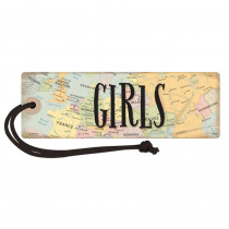 Travel the Map Magnetic Girls Pass - TCR77477 | Teacher Created Resources | Hall Passes