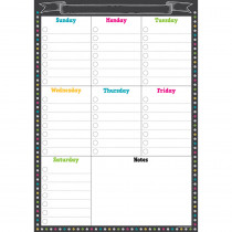 TCR77878 - Chalkboard Brights Weekly Schedule Clingy Thingies in Accents