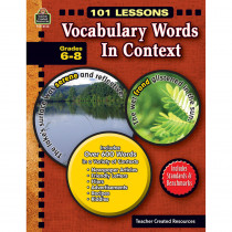 TCR8143 - 101 Lessons Vocabulary Words In Context Gr 6-8 in Vocabulary Skills
