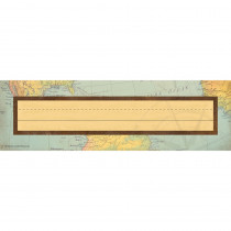 Travel the Map Flat Name Plates, 11.5" x 3.5", Pack of 36 - TCR8571 | Teacher Created Resources | Name Plates