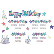 Iridescent Happy Birthday Mini Bulletin Board - TCR8679 | Teacher Created Resources | Classroom Theme