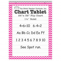 TOP3857 - Pink Chevron Border Chart Tablet 24X32 1 1/2In Ruled in General