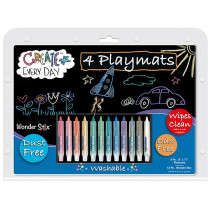 Black Board Playmat Kit with 12 Wonder Stix, 12" x 17", 4 Boards - TPG649 | The Pencil Grip | Art & Craft Kits