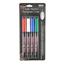 Bistro Chalk Markers, Fine Tip, 4-Color Set, Red, Green, Blue, White - UCH4824E | Uchida Of America, Corp | Markers