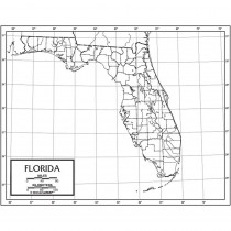 UNI21176 - Outline Map Paper Florida in Maps & Map Skills