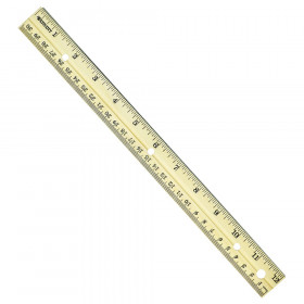 12" Hole Punched Wood Ruler English and Metric With Metal Edge
