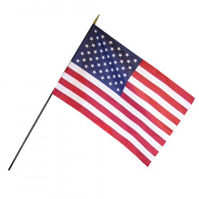 U.S. Classroom Flag, 12" x 18" with Staff
