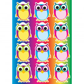 Die-Cut Magnetic Colorful Owls, 12 Pieces