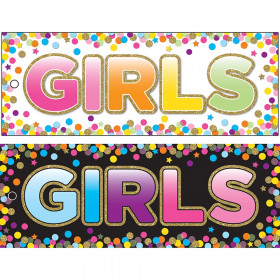 Laminated Double-Sided Hall Passes, 9" x 3.5", Confetti Girls Pass