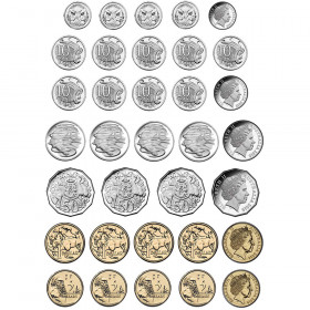 Magnetic Australian Coin 8X11 34 Pc Set Die Cut Sheet