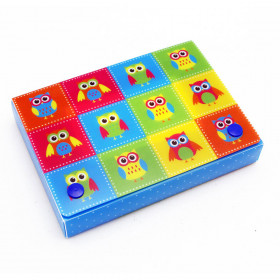 Color Owls Index Card Boxes 3X5in Decorated Poly