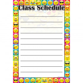 Emoji Class Schedule Smart Poly 13X19 Chart