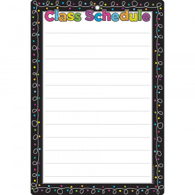 Smart Poly Chart, 13" x 19", Chalk Dots with Loops Class Schedule, w/Grommet