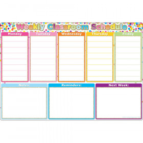 Smart Poly Chart Confetti Weekly Schedule, 13" x 19"