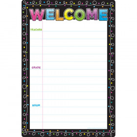 Smart Poly Chart Chalk Dots Welcome, 13" x 19"
