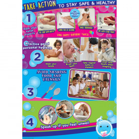 Healthy Bubbles Smart Poly Chart, Basic Hygiene, 13" x 19"