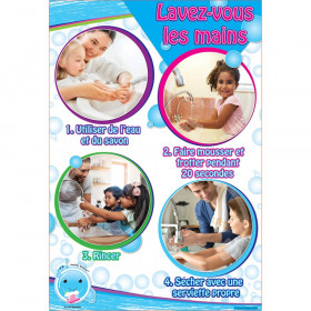 Healthy Bubbles Smart Poly Chart, French Version Wash Your Hands, 13" x 19"