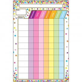 Smart Poly French Immersion Chart w/Grommet, 13" x 19", Confetti, Tâches (Chores)