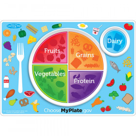 Smart Poly Learning Mats, 12" x 17", Double-Sided, MyPlate.gov, Pack of 10