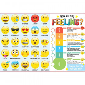 Placemat Studio Smart Poly How Are You Feeling Learning Placemat, 13" x 19", Single Sided, Pack of 10