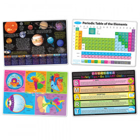 Smart Poly Learning Mats, 12" x 17", Double-Sided, STEM Education, Set of 4