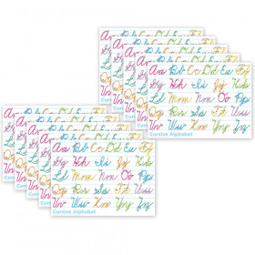 Smart Poly PosterMat Pals Space Savers, 13" x 9-1/2", Traditional Cursive, Pack of 10