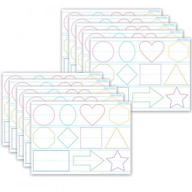 Smart Poly PosterMat Pals Space Savers, 13" x 9-1/2", Shapes Tracing, Pack of 10