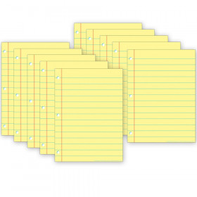 Smart Poly PosterMat Pals Space Savers, 13" x 9-1/2", Yellow Notebook Paper, Pack of 10