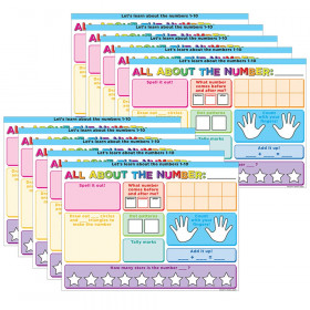 Smart Poly PosterMat Pals Space Savers, 13" x 9-1/2", All About the Number, Pack of 10