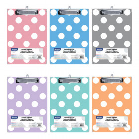 Paperboard Clipboard with Low Profile Clip, Standard Size, Carnival Polka Dot