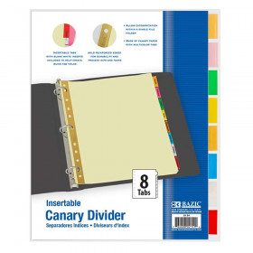 Canary Paper Dividers with Insertable Color Tabs, Pack of 8