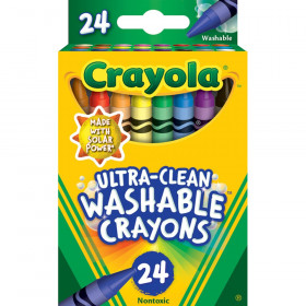 Ultra-Clean Washable Crayons - Regular Size, Pack of 24