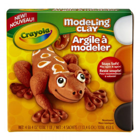 Modeling Clay, 1 lb. Assortment, Black/White/Orange/Brown