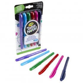 Take Note! Ultra-Fine Washable Felt-Tip Marker Pen, Pack of 6